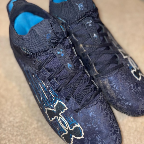 Under Armour Navy and Teal Football Cleats size - Picture 1 of 4